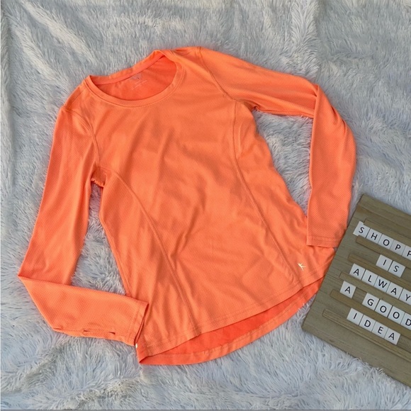 Danskin Now Women's Long Sleeve size xsmall Performance T-Shirt orange workout - Picture 2 of 10